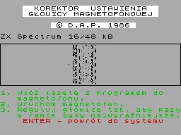Korektor Ustawienia Glowicy Magnetofonowej — ZX Spectrum