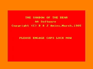 Shadow of the Bear, The — Amstrad CPC