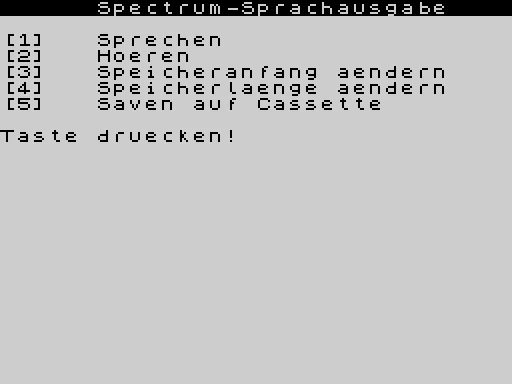 Sprachausgabe — ZX Spectrum