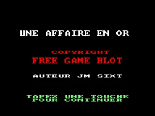Une Affaire en Or — Amstrad CPC
