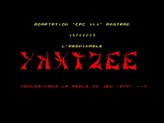Yahtzee — Amstrad CPC
