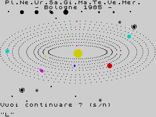 Pianeti — ZX Spectrum — скриншот