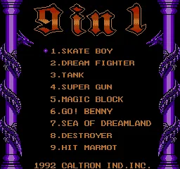 Caltron - 9 in 1 — Денди/Nintendo — скриншот