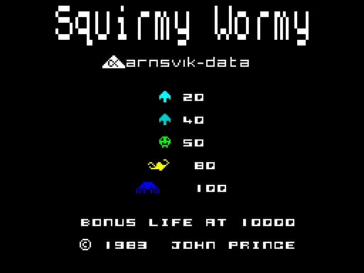 Galaxy Warlords + Squirmy Wormy — ZX Spectrum — скриншот