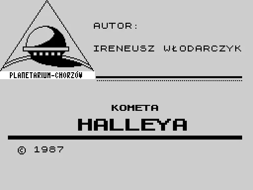 Kometa Halleya — ZX Spectrum — скриншот