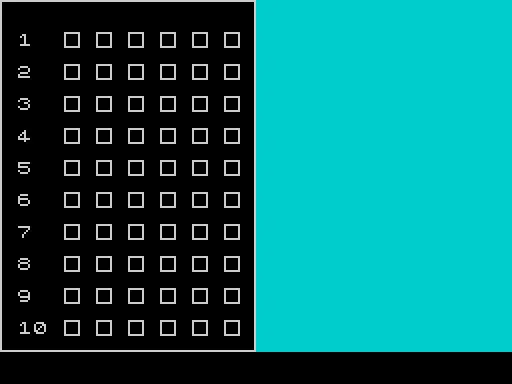 Mastermind — ZX Spectrum — скриншот