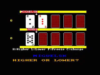 Play Your Cards Right — Amstrad CPC — скриншот