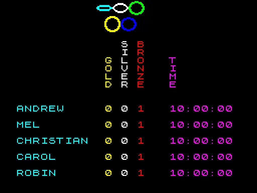 Pi-Olympics — ZX Spectrum — скриншот