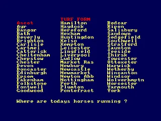 Turf-Form — Amstrad CPC — скриншот