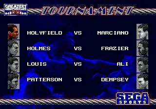Greatest Heavyweights (USA) — Sega Mega Drive — скриншот