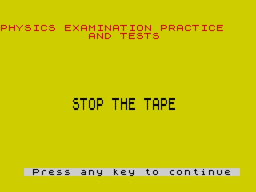 Physics - Practice & Tests O Level — ZX Spectrum — скриншот