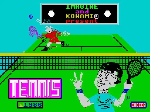 Konami's Tennis — ZX Spectrum — скриншот