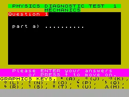 Physics — ZX Spectrum — скриншот