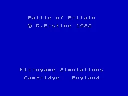 Battle of Britain — ZX Spectrum — скриншот