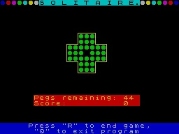 Solitaire — ZX Spectrum — скриншот