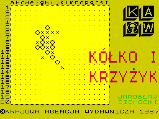 Kolko i Krzyzyk — ZX Spectrum — скриншот