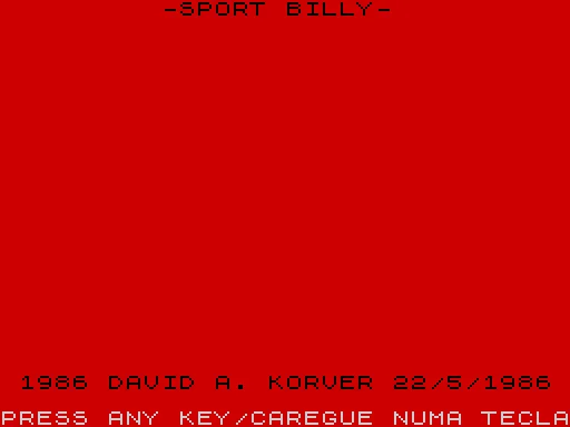 Sport Billy — ZX Spectrum — скриншот