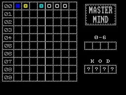 Mastermind — ZX Spectrum — скриншот