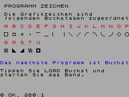 105 Grafikzeichen — ZX Spectrum — скриншот
