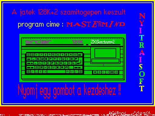 Mastermind — ZX Spectrum — скриншот