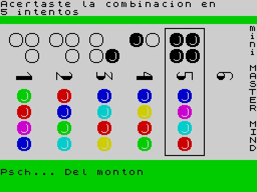 Mastermind — ZX Spectrum — скриншот