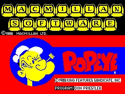 Popeye — ZX Spectrum — скриншот