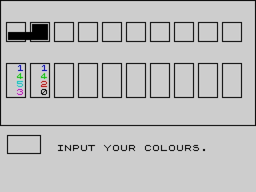 Mastermind — ZX Spectrum — скриншот