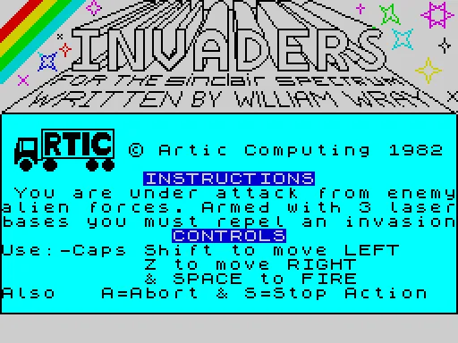 Invaders — ZX Spectrum — скриншот