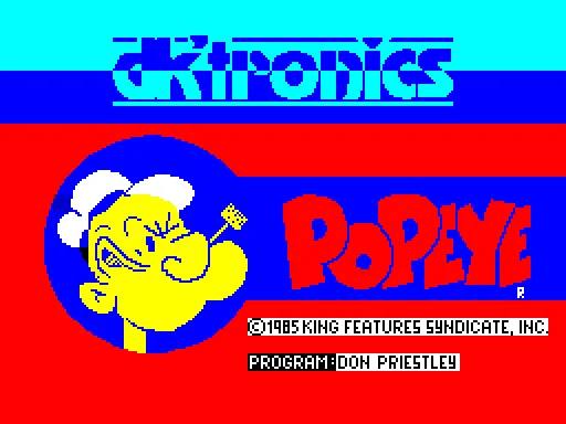 Popeye — ZX Spectrum — скриншот