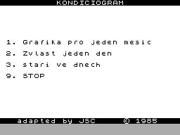 Kondiciogram — ZX Spectrum — скриншот