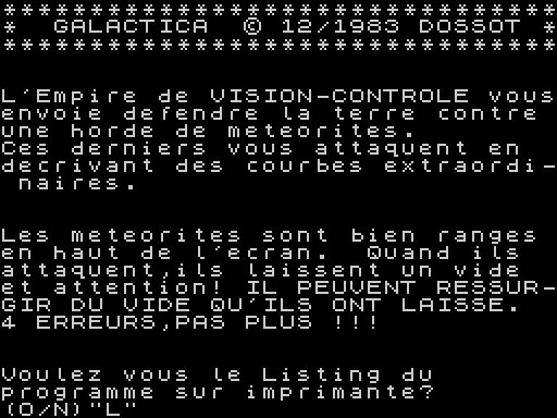 Galactica — ZX Spectrum — скриншот