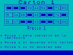 Bingo — ZX Spectrum — скриншот