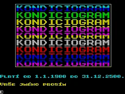 Kondiciogram — ZX Spectrum — скриншот