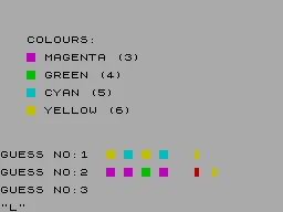 Mastermind — ZX Spectrum — скриншот