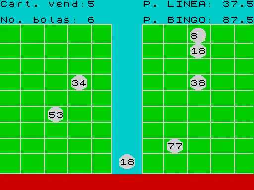 Bingo — ZX Spectrum — скриншот