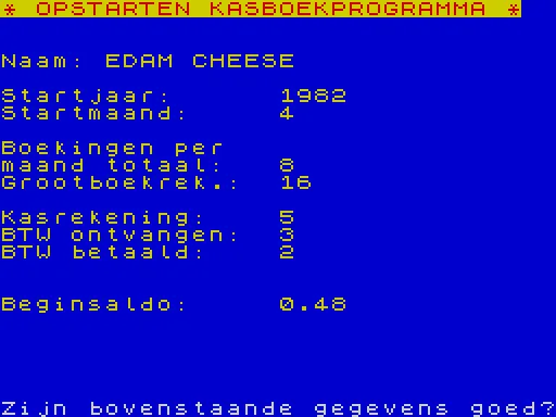 Komin Kasboek — ZX Spectrum — скриншот