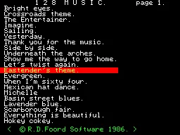 128 Music + Carols — ZX Spectrum — скриншот
