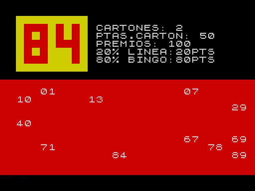 Bingo — ZX Spectrum — скриншот